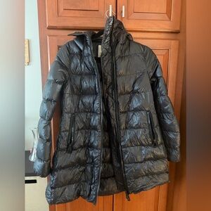 MONCLER Suyen Navy Blue Long Down Puffer Coat
